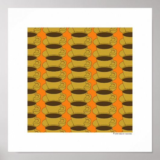 Poster Retro Cups Café Pop Art (Devant)