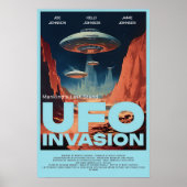 Poster Retro Customisé Sci Fi UFO Home Theatre Film (Devant)