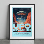 Poster Retro Customisé Sci Fi UFO Home Theatre Film