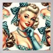 Poster Retro Cute Classic Pinup (Devant)