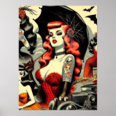 Poster Retro Cute Tattooed Goth Girls (Devant)