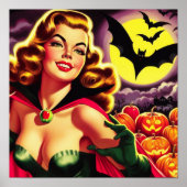 Poster Retro Cute Vampire Pin-up (Devant)