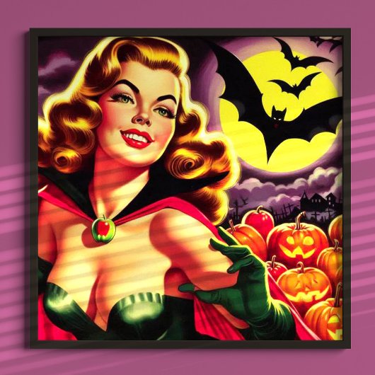 Poster Retro Cute Vampire Pin-up