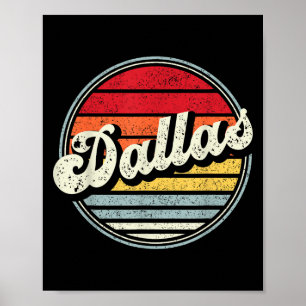 Poster Retro Dallas Accueil Cool d'Etat les années 70 Sty
