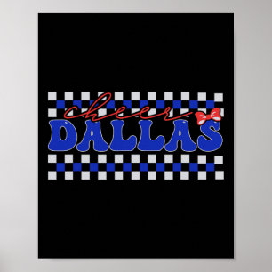 Poster Retro Dallas Coquette Bow Cheer Tee Cheerleader Ch