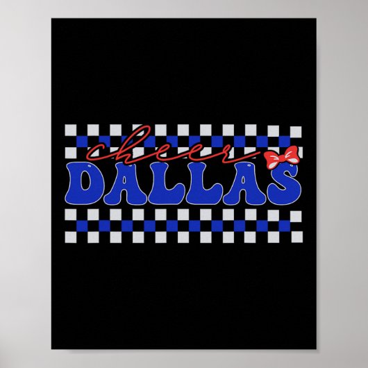 Poster Retro Dallas Coquette Bow Cheer Tee Cheerleader Ch (Devant)