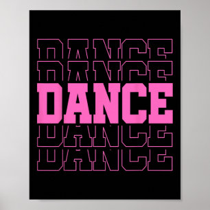 Poster Retro Danse Femmes Filles Enfants Danser Jolie dan