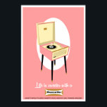 Poster Rétro Dansette rose joueur de disque Pop Art poste<br><div class="desc">Dansette Saumon rétro rose et crème Dansette Bémuda affiche du joueur de disques Pop Art</div>