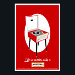 Poster Retro Dansette rouge lecteur de disques Pop Art po<br><div class="desc">Poster d'art pop du lecteur de disques Retro</div>
