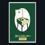 Poster Retro Dansette verte lecteur de disques Pop Art po<br><div class="desc">Rétro Dansette Brunswick joueur de disques verts Pop Art affiche</div>