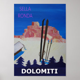 Poster rétro de Dolomiti Sella Ronda