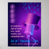 Poster Retro de la nuit de jazz personnalisé (Devant)
