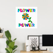 Poster rétro de l'énergie des fleurs (Bureau à domicile)
