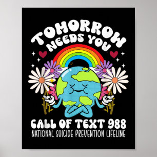 Poster Retro Demain A Besoin De Vous 988 Prévention Du Su