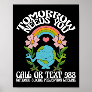 Poster Retro Demain A Besoin De Vous 988 Prévention Du Su
