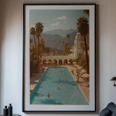 Poster Retro Desert Oasis : Palm Springs Poolside Bliss