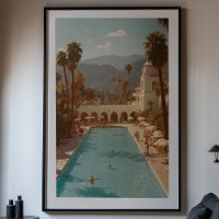 Retro Desert Oasis : Palm Springs Poolside Bliss