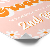 Poster Retro Deux filles Super 2e anniversaire Bienvenue (Coin)