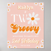 Poster Retro Deux filles Super 2e anniversaire Bienvenue (Devant)