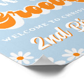 Poster Retro Deux Garçons Super 2e anniversaire Bienvenue (Coin)