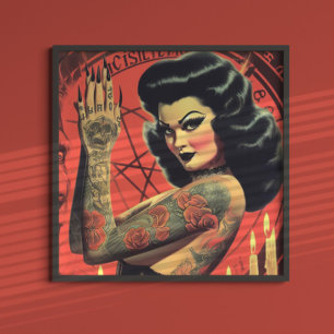 Poster Retro Devilish Girl