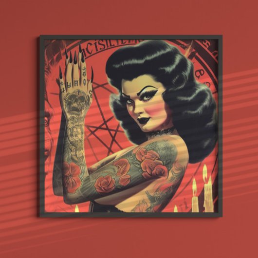 Poster Retro Devilish Girl