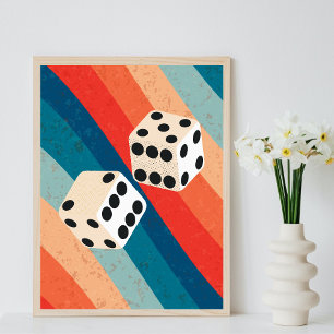 Poster Retro Dice Wall Art Imprimantes tendance Sentiment