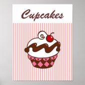 Poster Retro Diner Cupcake (Devant)