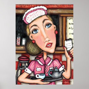 Poster Retro Diner Diva Art Imprimer