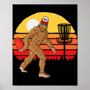 Poster Retro Disc Golf Bigfoot Vintage Disque Sasquatch 8
