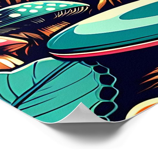 Poster Retro Disc Golf Psychedelic Art (Coin)