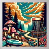 Poster Retro Disc Golf Psychedelic Art (Devant)