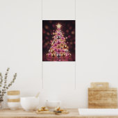 Poster Retro Disco Christmas Tree Wall Art (Cuisine)