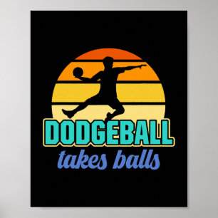 Poster Retro Dodgeball prend des boules Dodgeball joueur