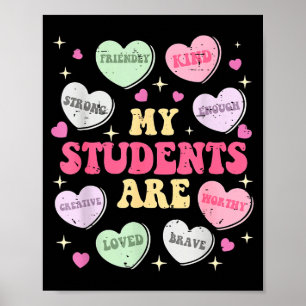 Poster Rétro Drôle Mes Élèves Sont Saint-Valentin Profess