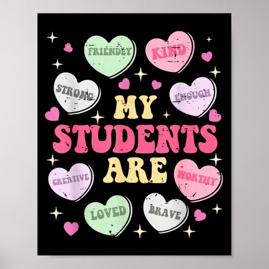 Poster Rétro Drôle Mes Élèves Sont Saint-Valentin Profess (Devant)