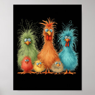 Poster Retro Eagerlys Coloré Funny Chicken Art Pour Homme