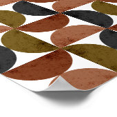 Poster Retro Earth Tone Geometric Half-Moon (Coin)