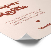 Poster Retro élégant Peach Pink Diaper Signal Raffin (Coin)