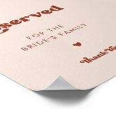 Poster Retro élégant Peach Pink Mariage Signal réservé (Coin)