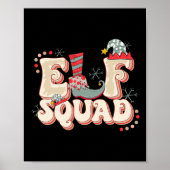 Poster Retro Elf Squad Noël Correspondant Famille Amusant (Devant)