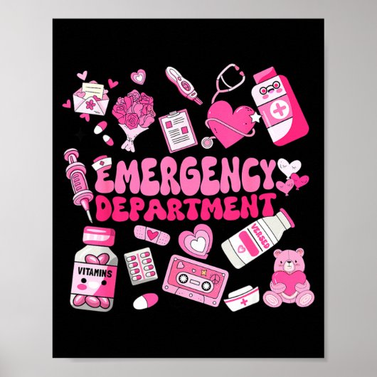 Poster Retro Emergency Department Nk Valentine Er Nurse W (Devant)
