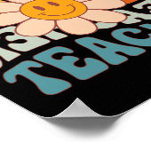 Poster Retro Enseignant Daisy Colorful - École élémentair (Coin)
