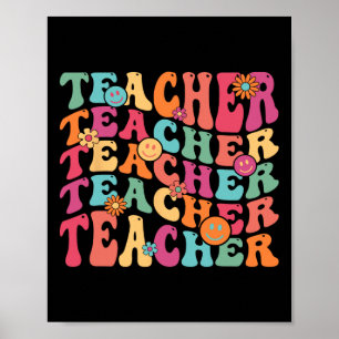 Poster Retro Enseignant Super Inspirationnel Joyeux Ck À