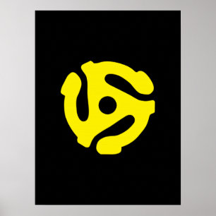 Poster Rétro entretoise vintage DJ du jaune 45
