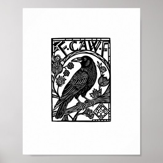 Poster Retro F Caw F Crow Funny Saying Meme Design (Devant)