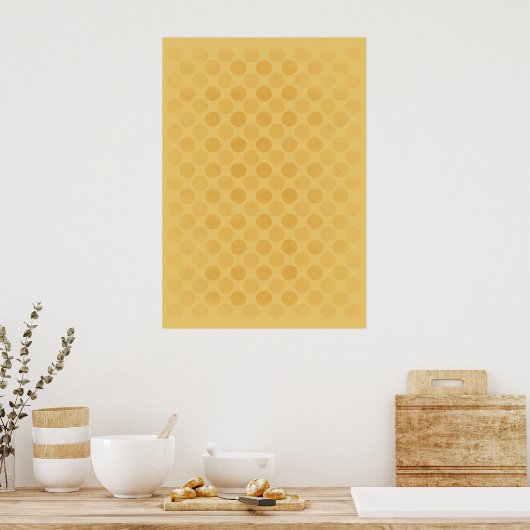 Poster Retro faded yellow circles pattern (Cuisine)