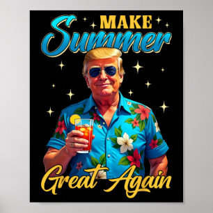 Poster Rétro Faire à nouveau l'été grand Donald Trump Été
