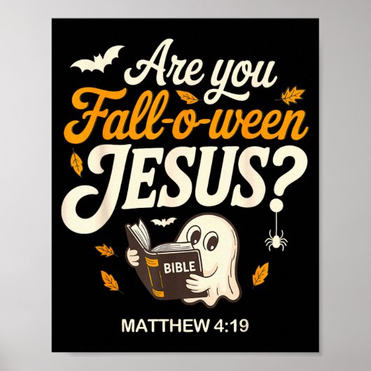 Poster Retro Fall Religious Bible Matthew Are You Fall-o- (Devant)
