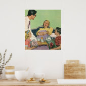 Poster Retro Family Sert Maman Petit déjeuner en Bed (Cuisine)